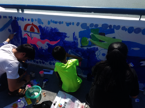 七月二十日毛巾哥探花
赴余杭“因水而兴”宣传教育小分队 小朋友绘制河堤