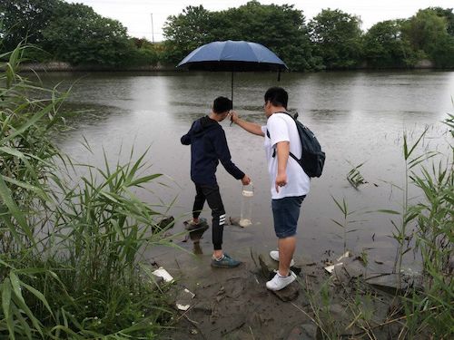 8月13日生科院贝斯特野百合小分队采水样照片1